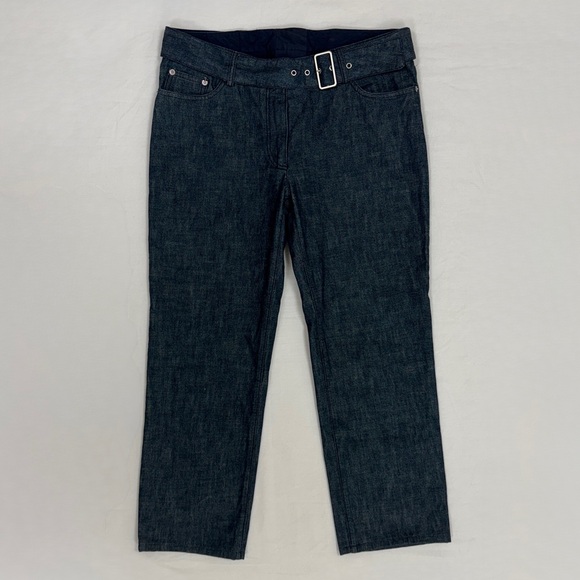 Jil Sander Jeans Women’s 34x25 Dark Wash Straight Leg Denim Trouser Belted Italy - Picture 1 of 16